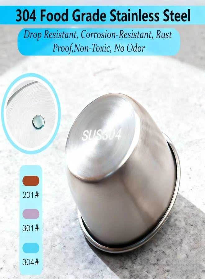 stablerice 2 Sizes Salad Dressing Container to Go,Leakproof Condiment Containers with Lids Reusable Stainless Steel Sauce Cups for Lunch box,Picnics Prep Bowl Sets,Leakproof Condiment Cups,1.7oz/2.5oz,Set of 12 - Image 4